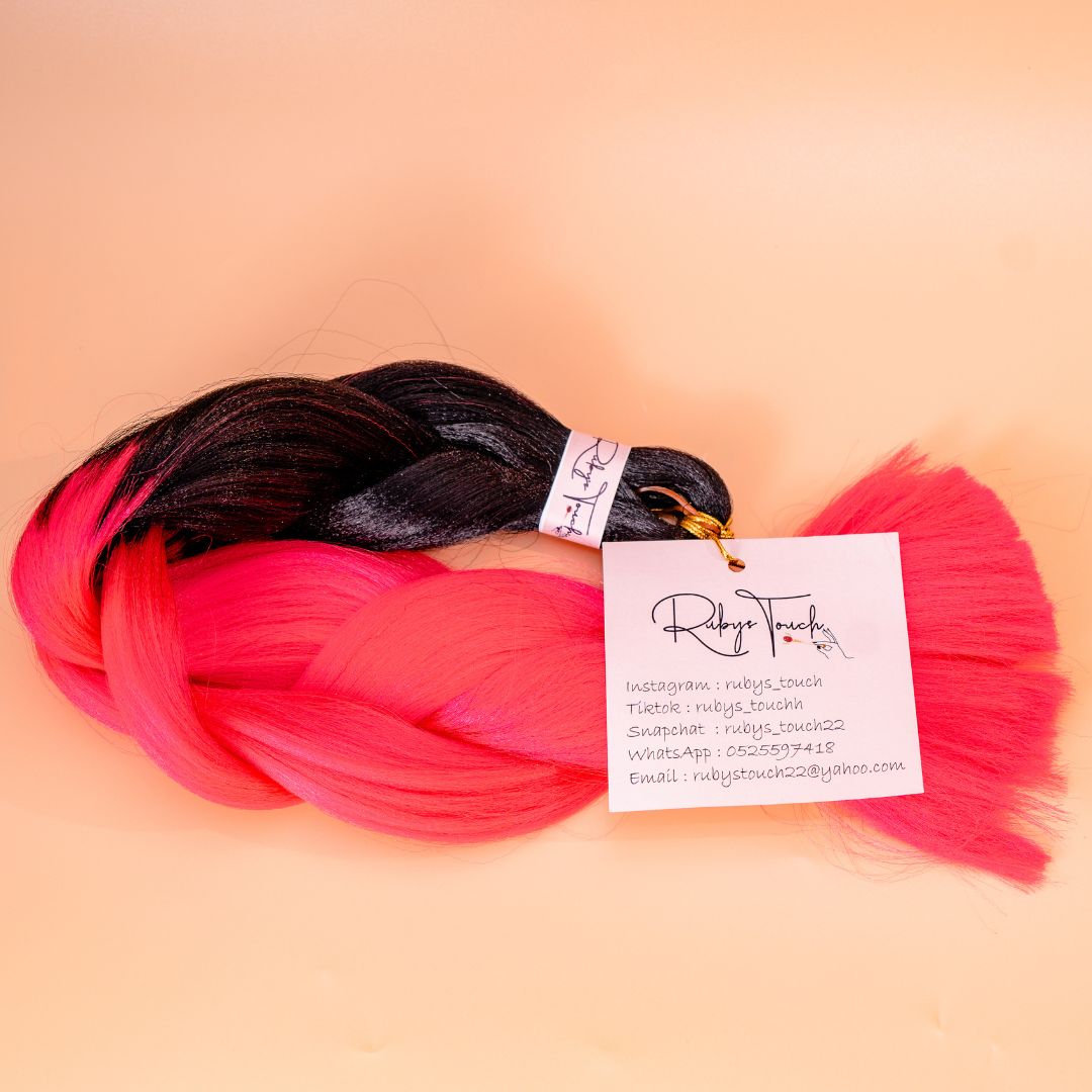 Braid extensions- Black & Flashy Pink