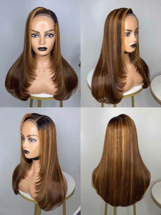 4x4 Layer Cut Highlight Wig 16”