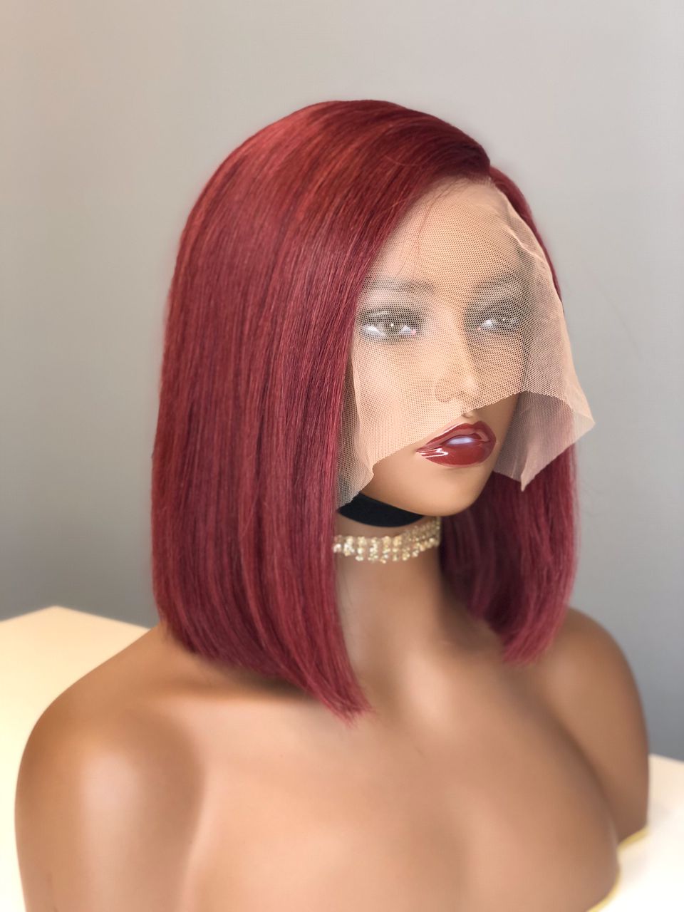 Red T Frontal Bob Wig 10”
