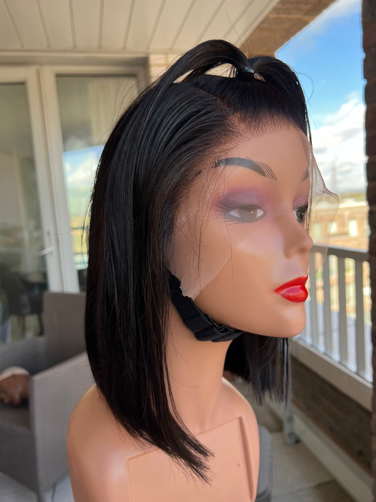13*4 frontal bone straight wig 12”