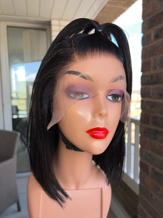 13*4 frontal bone straight wig 12”
