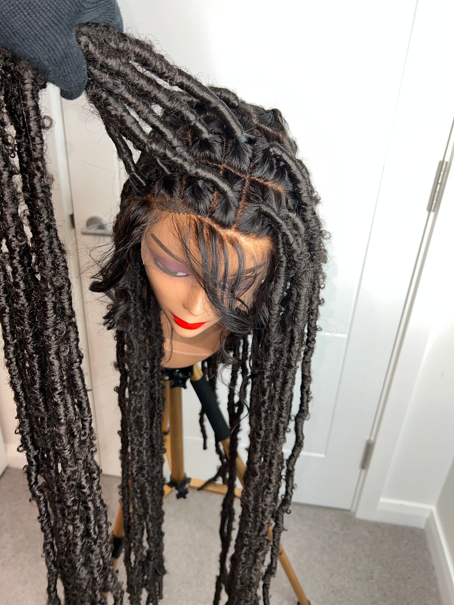 Distress locs on full lace wig hd lace 40”
