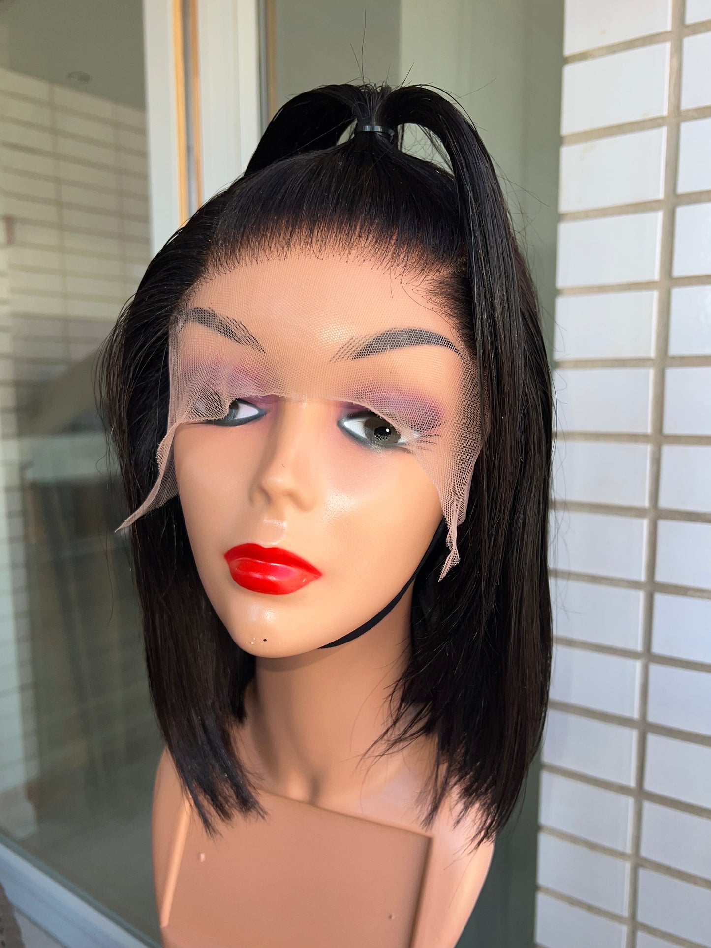 13*4 frontal bone straight wig 12”