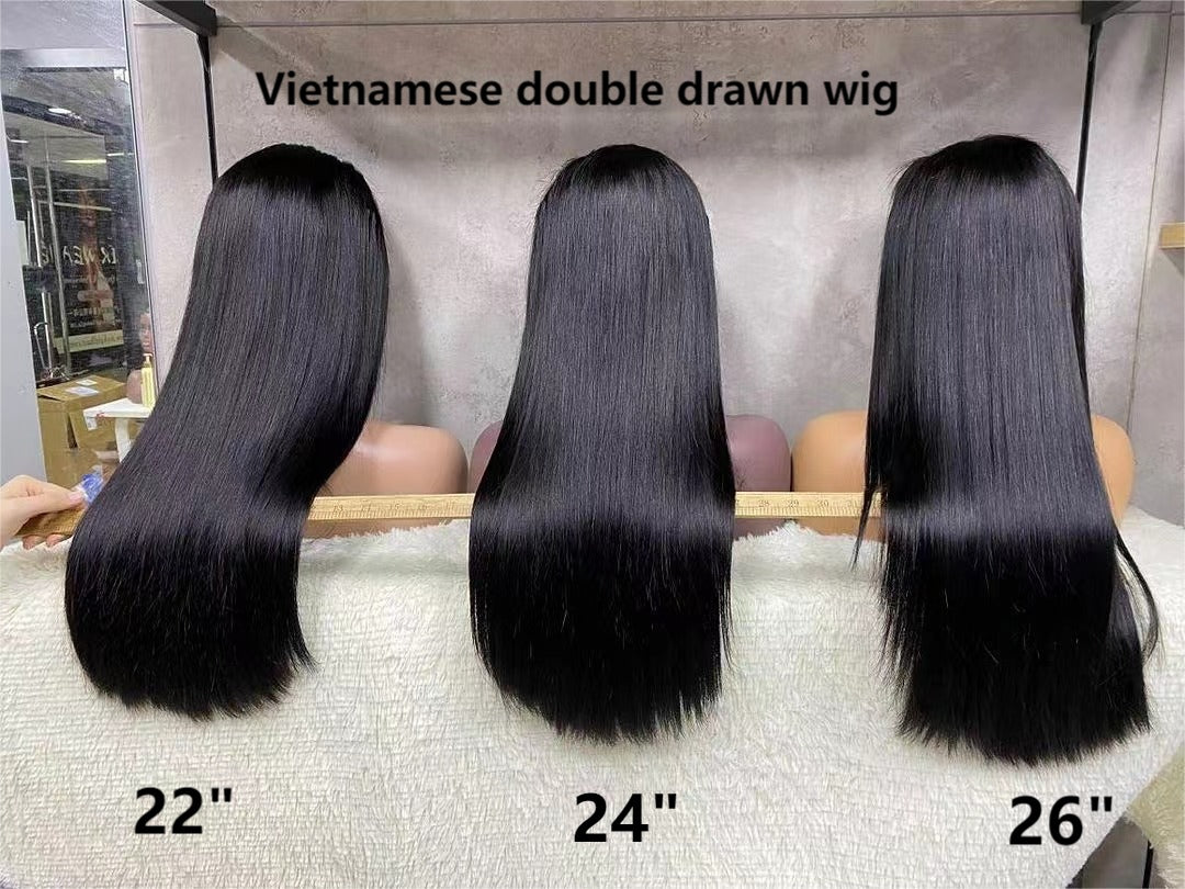 Vietnamese double drawn hd closure wig