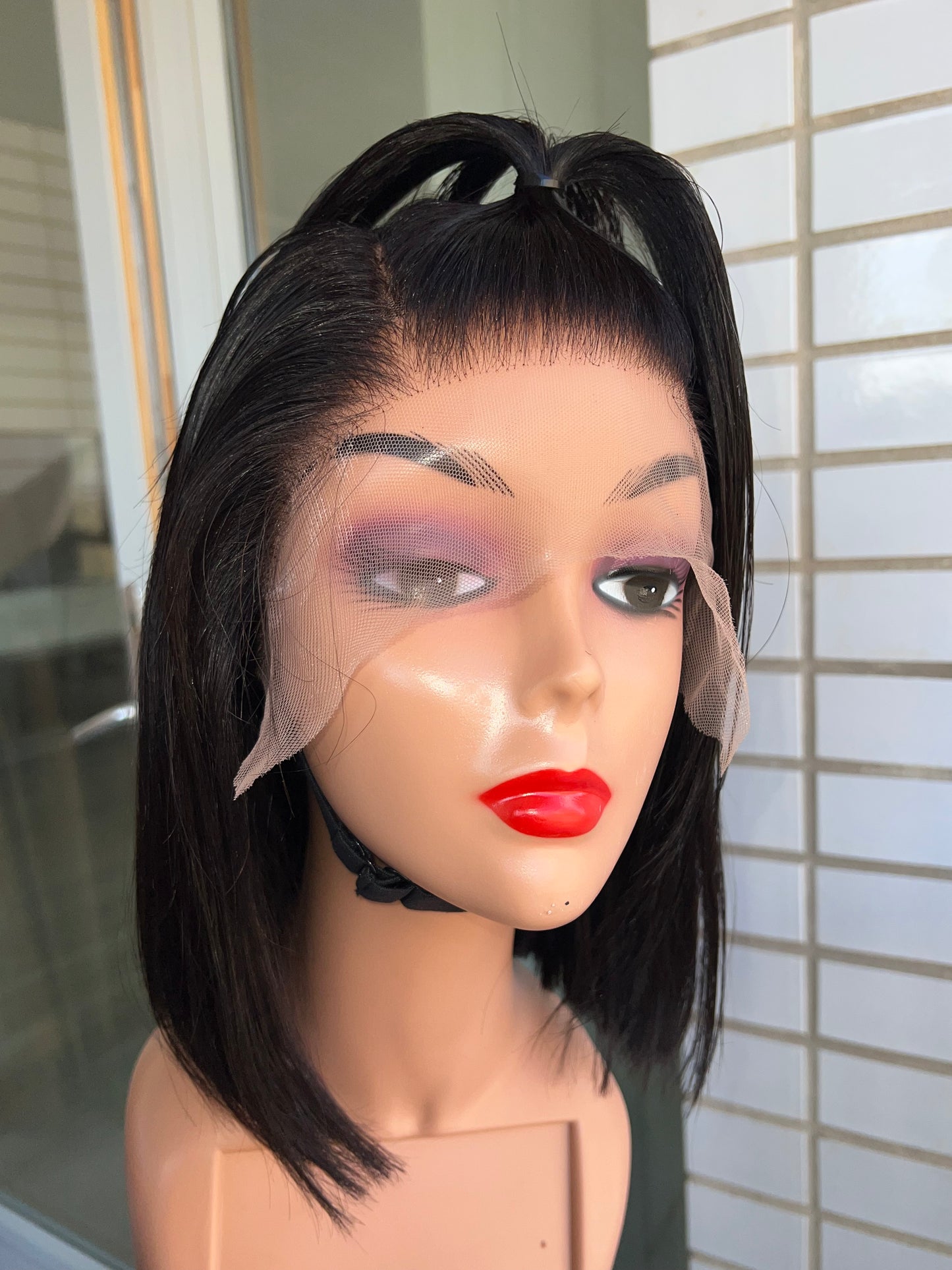 13*4 frontal bone straight wig 12”