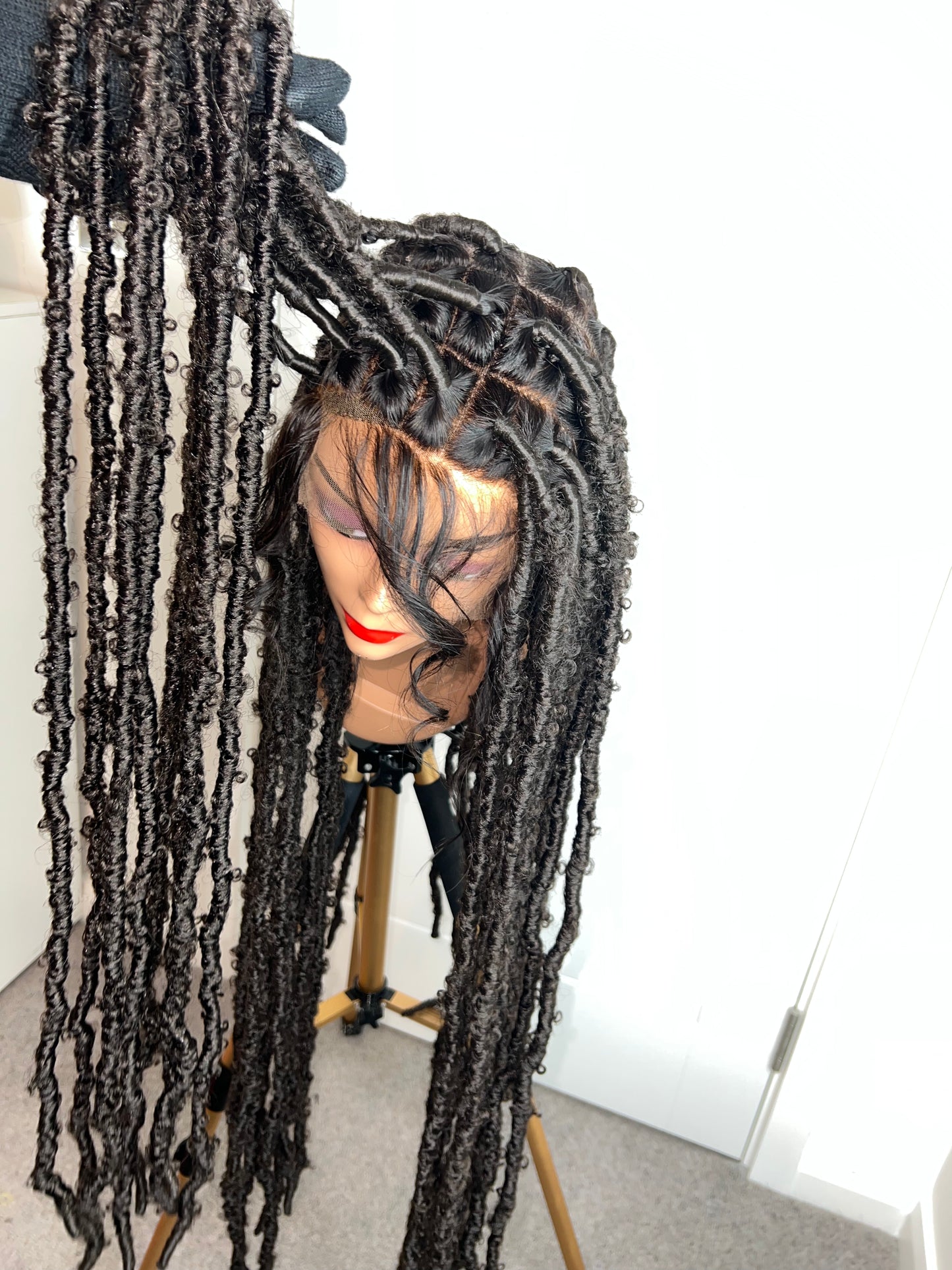 Distress locs on full lace wig hd lace 40”